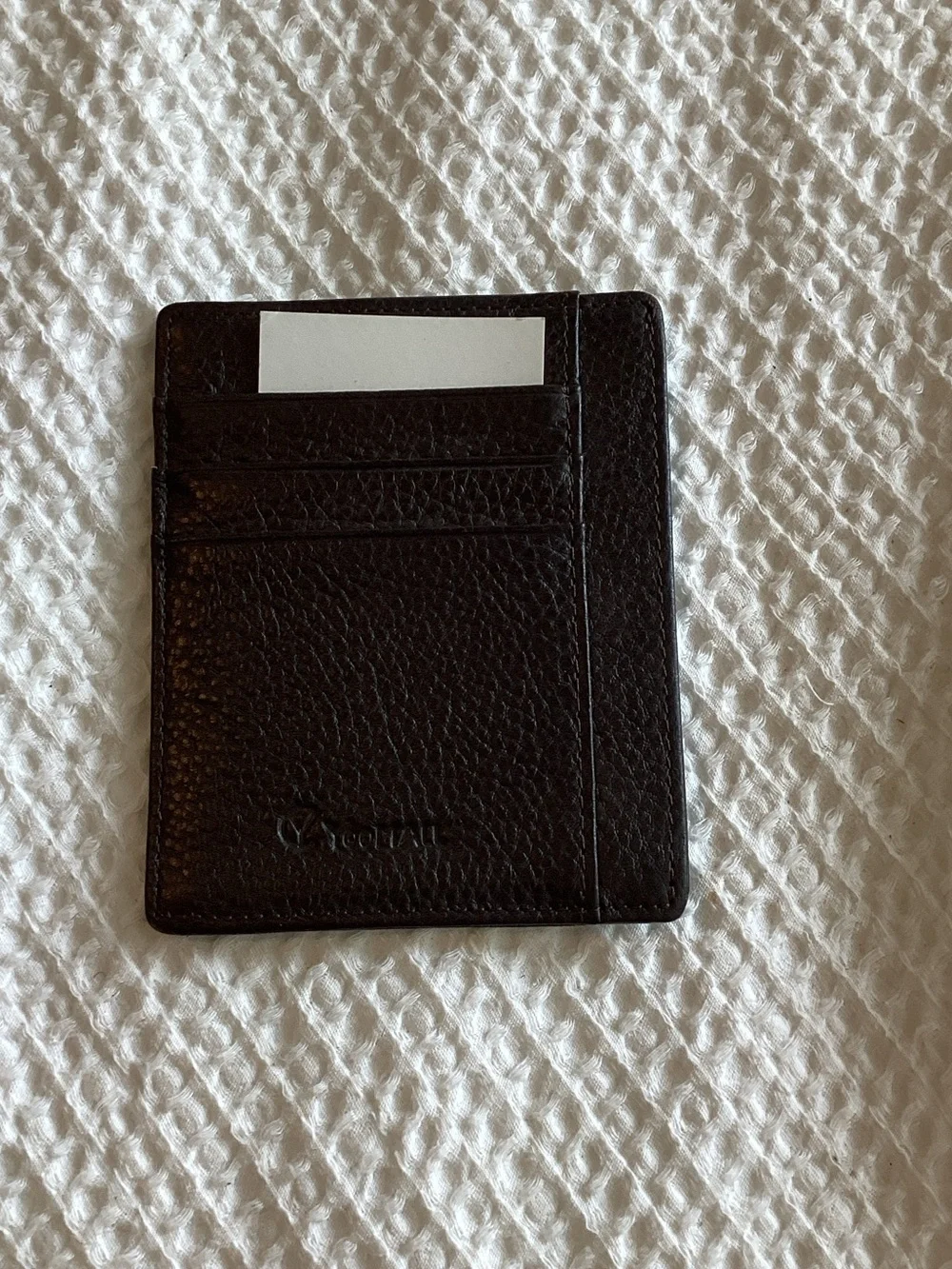 Men's Black Leather Card Holder Wallet - Minimalist Design